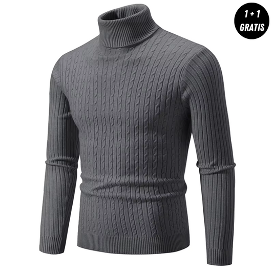 Pull chaud en maille à col roulé