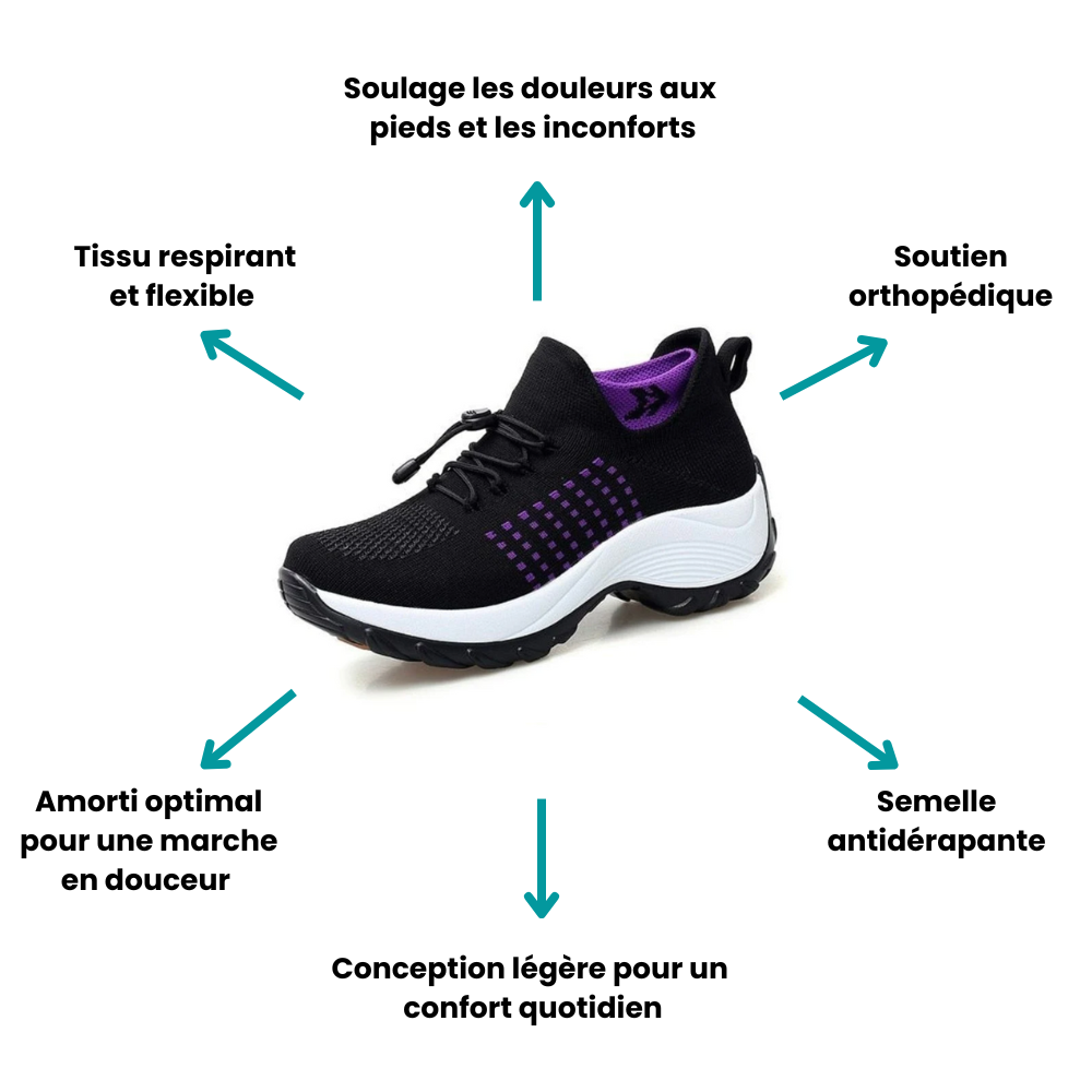 Baskets Orthopédiques Vobelia™ pour Femmes - Soulagez vos douleurs aux pieds !