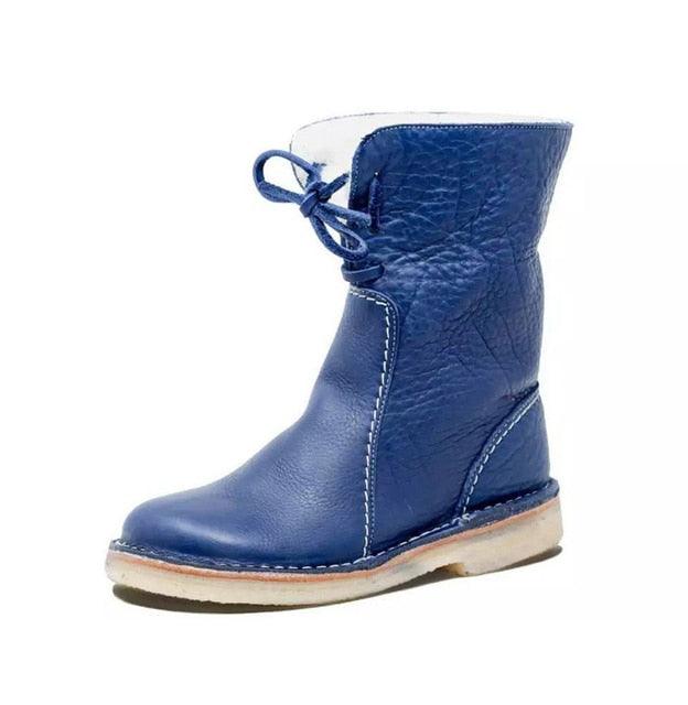 Bottes Imperméables En Cuir Polaire Avec Doublure En Laine